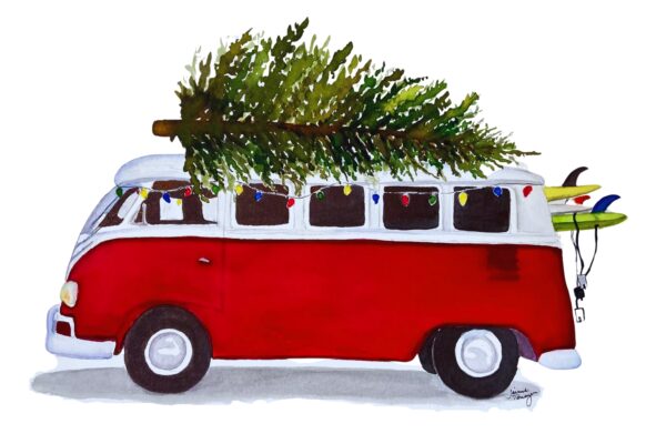 VW Bus Holiday Card